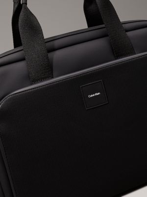 black rubberized laptop bag for men calvin klein