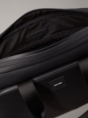 black rubberized laptop bag for men calvin klein