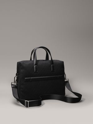 twill mono black logo laptop bag for men calvin klein