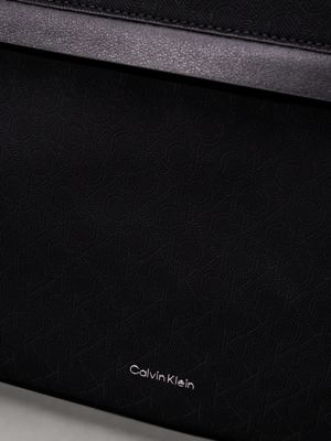 twill mono black logo laptop bag for men calvin klein