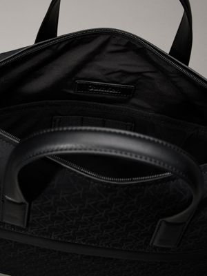 twill mono black logo laptop bag for men calvin klein