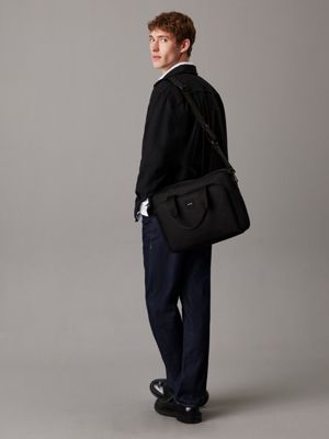 maletín para portátil black nylon de hombres calvin klein