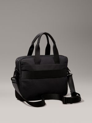 black nylon laptop bag for men calvin klein