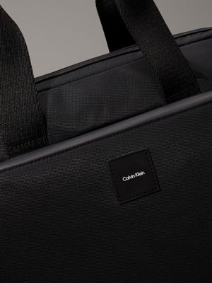 black nylon laptop bag for men calvin klein