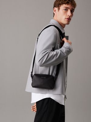 black caviar crossbody bag for men calvin klein