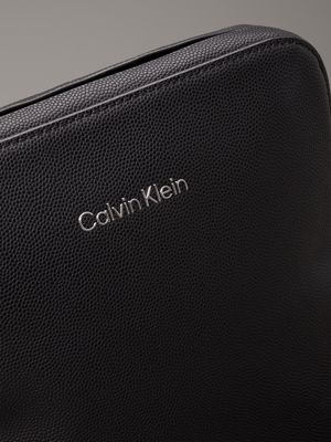 black caviar flat crossbody bag for men calvin klein