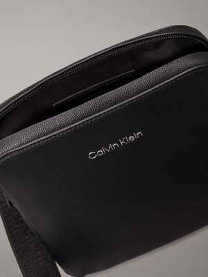 black caviar flat crossbody bag for men calvin klein