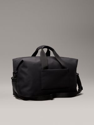 black rubberized weekend bag for men calvin klein