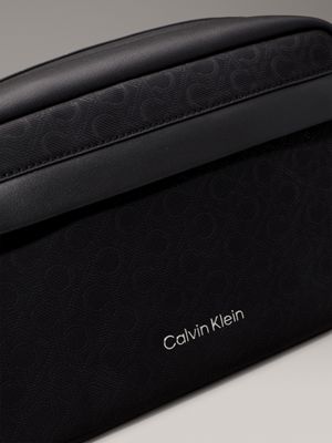 twill mono black logo wash bag for men calvin klein