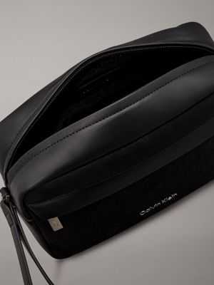 twill mono black logo wash bag for men calvin klein