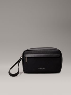 black logo wash bag for men calvin klein