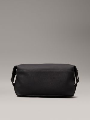 black rubberized wash bag for men calvin klein