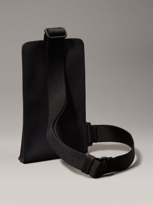 black rubberized sling bag for men calvin klein