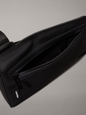 black rubberized sling bag for men calvin klein