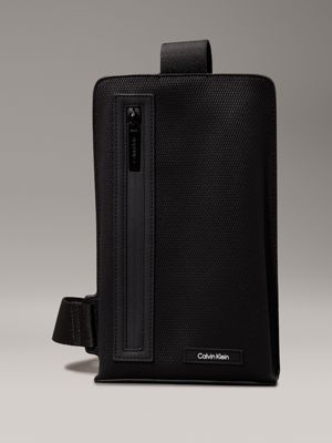 black rubberized sling bag for men calvin klein