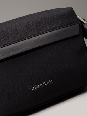 twill mono black logo crossbody bag for men calvin klein