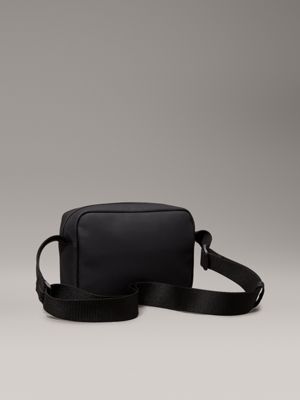 black rubberized crossbody bag for men calvin klein