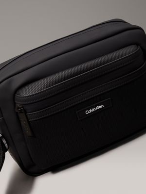 black rubberized crossbody bag for men calvin klein