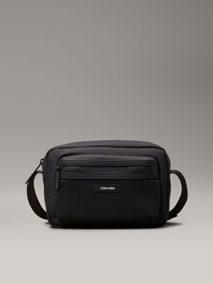 black rubberized crossbody bag for men calvin klein