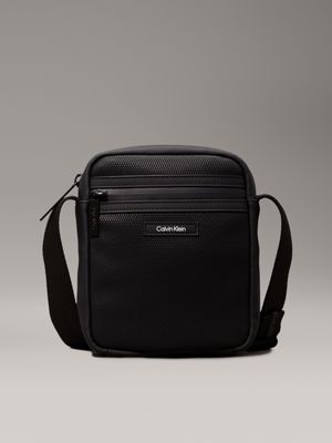 black small reporter bag for men calvin klein