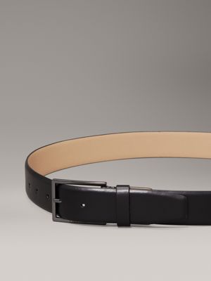 pvh black leather belt for men calvin klein