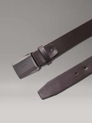 dark brown leather belt for men calvin klein