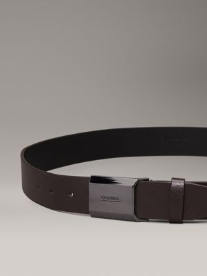 dark brown leather belt for men calvin klein