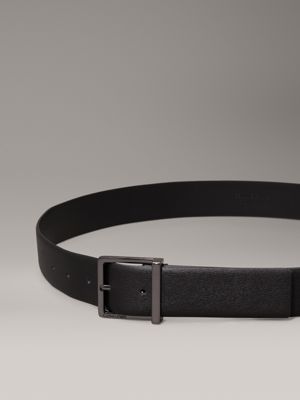 pvh black leather belt for men calvin klein