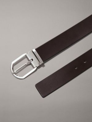 dark brown leather belt for men calvin klein