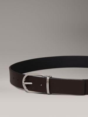 dark brown leather belt for men calvin klein