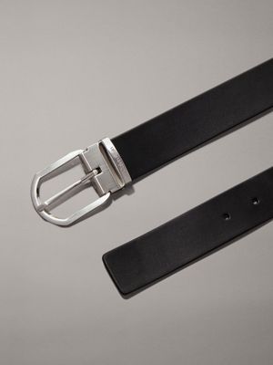 pvh black leather belt for men calvin klein