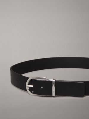 pvh black leather belt for men calvin klein