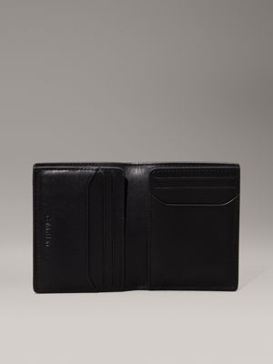 ck black smooth leather rfid wallet for men calvin klein