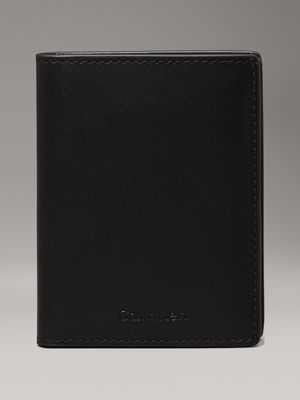 black leather rfid wallet for men calvin klein