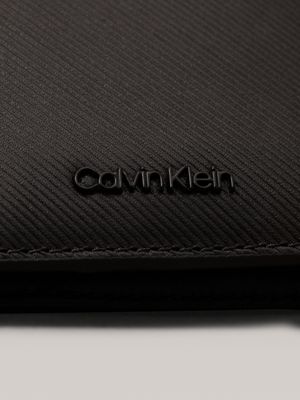 black twill leather billfold wallet for men calvin klein