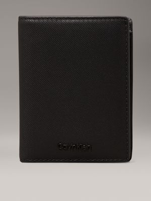 black leather billfold wallet for men calvin klein