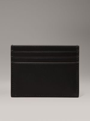 ck black smooth leather cardholder for men calvin klein