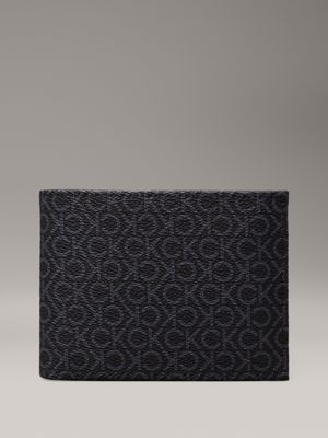 black logo trifold wallet for men calvin klein