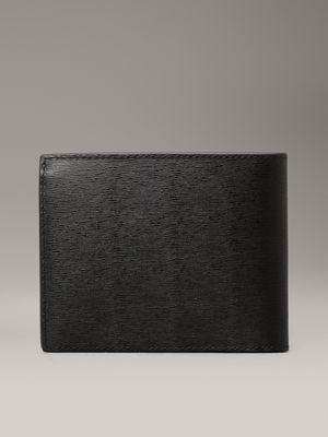 black epi leather rfid trifold wallet for men calvin klein