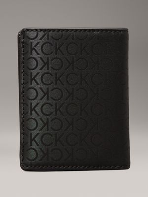 industrial mono black logo rfid billfold wallet for men calvin klein