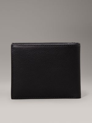 ck black pebble leather rfid billfold wallet for men calvin klein