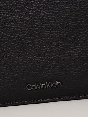 ck black pebble leather rfid billfold wallet for men calvin klein