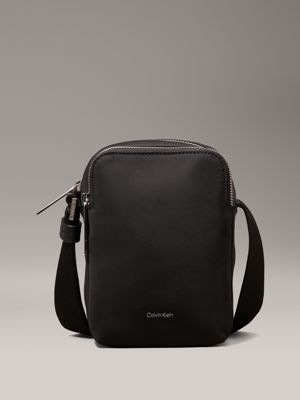 black small reporter bag for men calvin klein