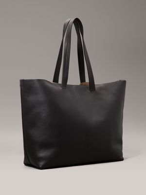 ck black leather tote bag for men calvin klein