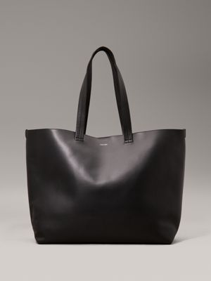 black leather tote bag for men calvin klein