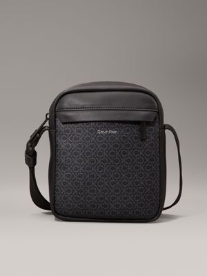 black logo reporter bag for men calvin klein