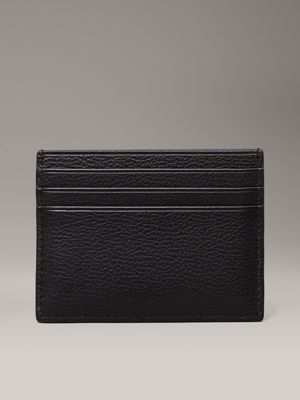 ck black pebble leather cardholder for men calvin klein