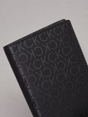 industrial mono black logo rfid bifold wallet for men calvin klein