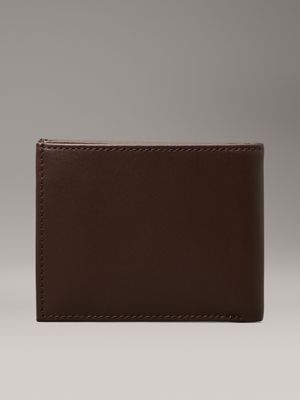 dark brown smooth leather cardholder for men calvin klein