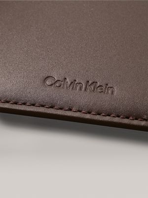 dark brown smooth leather cardholder for men calvin klein